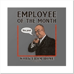 Vintage Employee Of The Month Work From Home 2021, Online Working Shirt 2021 Edition Posters and Art